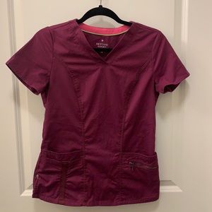 Beyond Scrubs Burgundy/Wine XS Scrub Top